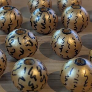 Gold Script 20mm Bead