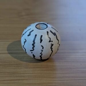 White Script 20mm Bead