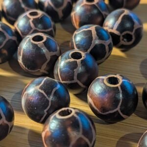 Brown Cracked Rock 20mm Bead