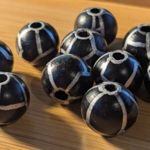 Silver Cracked Rock 20mm Bead