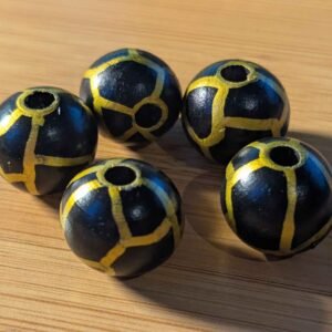 Gold Cracked Rock 20mm Bead
