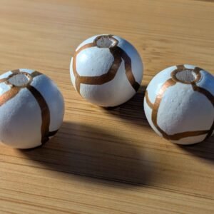 White Bronze Cracked Rock 20mm Bead
