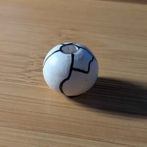 White Black Cracked Rock 20mm Bead
