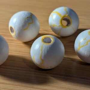 White Yellow Lightning 20mm Bead