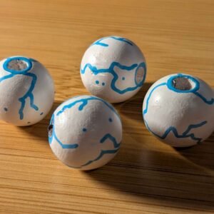 White Blue Lightning 20mm Bead
